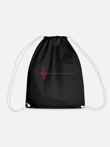 Pulse - Frequency - Drawstring Bag - black