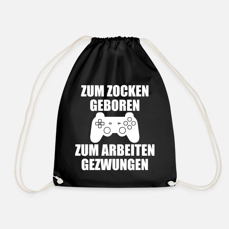 Zum zocken geboren - Turnbeutel - Schwarz