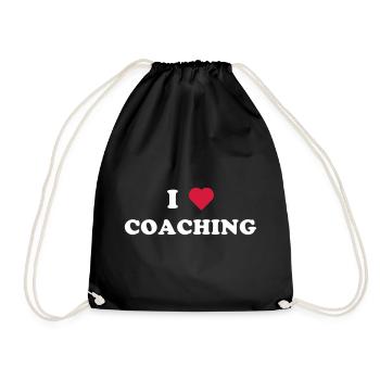 I LOVE COACHING (weiß) - Turnbeutel - Schwarz - Vorne