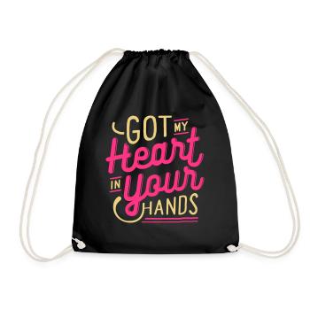 J'ai le coeur dans les mains t-shirt ✅ - Sac de sport léger - noir - Devant