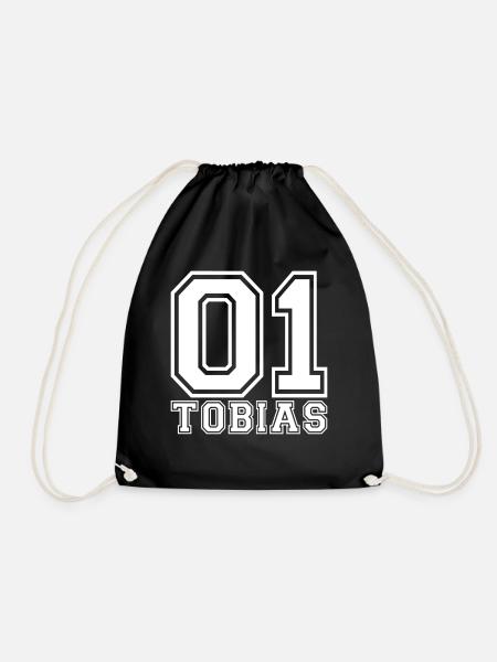 Tobias- Name - Turnbeutel - Schwarz