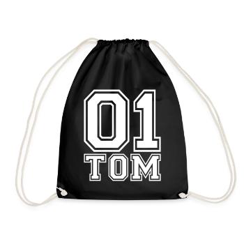 Tom - Name - Drawstring Bag - black - Front