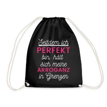 Selbstironische Perfektion - Turnbeutel - Schwarz - Vorne