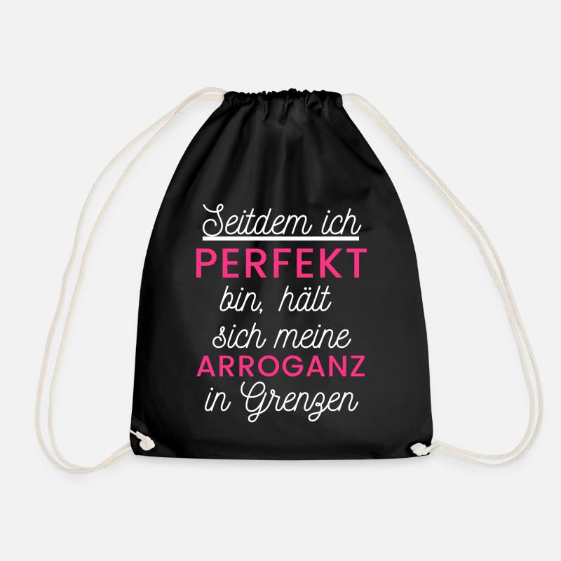 Selbstironische Perfektion - Turnbeutel - Schwarz