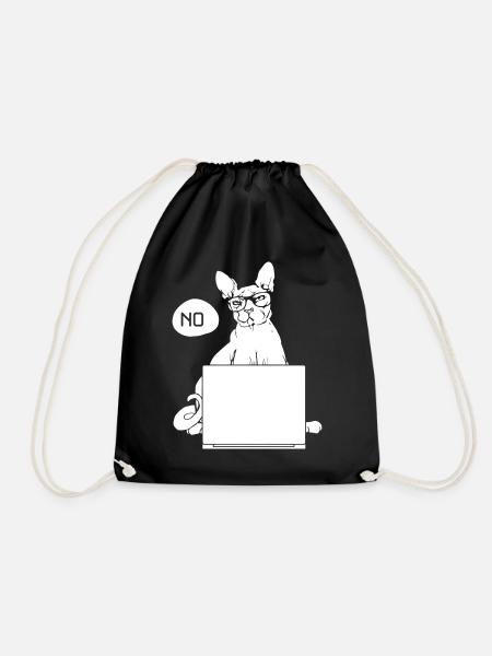 it shirt cat no - Drawstring Bag - black