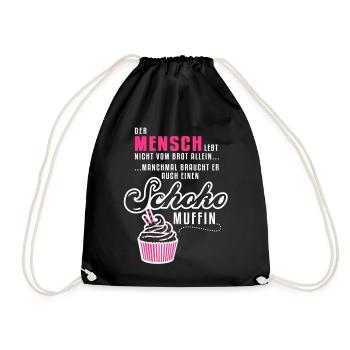 Chocolat - Muffin - Cupcake - doux - 2C - Sac de sport léger - noir - Devant