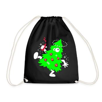 Beschwipste Weihnachten - Turnbeutel - Schwarz - Vorne