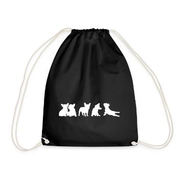 Frenchie Collection - free color selection - Drawstring Bag - black - Front