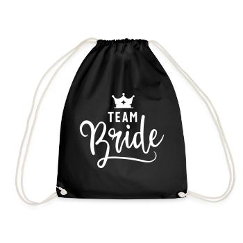 Style enterrement de vie de garçon : « Team Bride » en blanc élégant ! - Sac de sport léger - noir - Devant