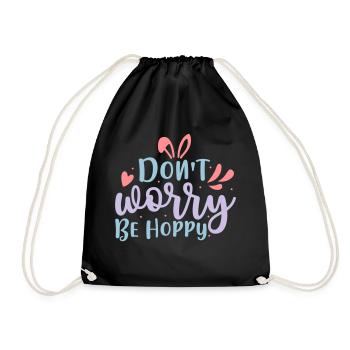 Don t Worry Be Hoppy - Turnbeutel - Schwarz - Vorne