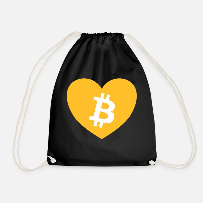I Love Bitcoin Orange - Turnbeutel - Schwarz