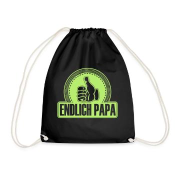 Endlich Papa Daumen hoch gefällt mir - Turnbeutel - Schwarz - Vorne
