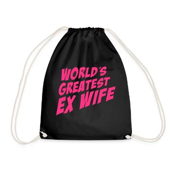 Worlds greatest ex Wife - Drawstring Bag - black - Front