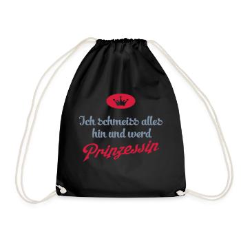 sprüche - Turnbeutel - Schwarz - Vorne