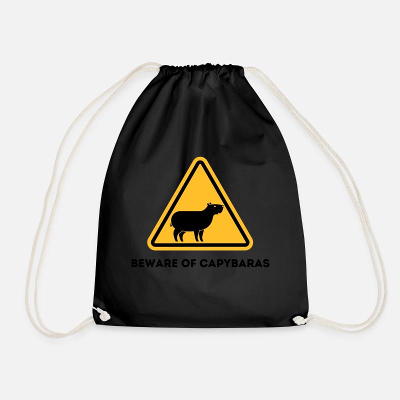 Beware of capybaras - Turnbeutel - Schwarz