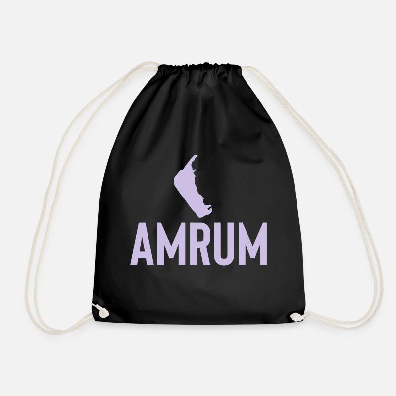 Amrum, Insel, Urlaub - Turnbeutel - Schwarz