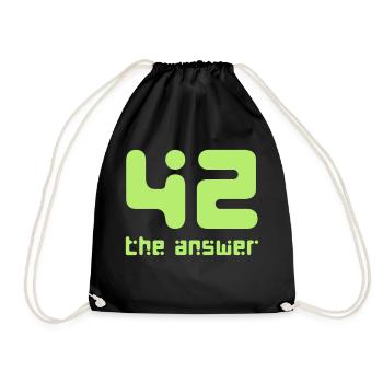 42, the Answer Antwort Galaxis Science Fiction UFO - Turnbeutel - Schwarz - Vorne