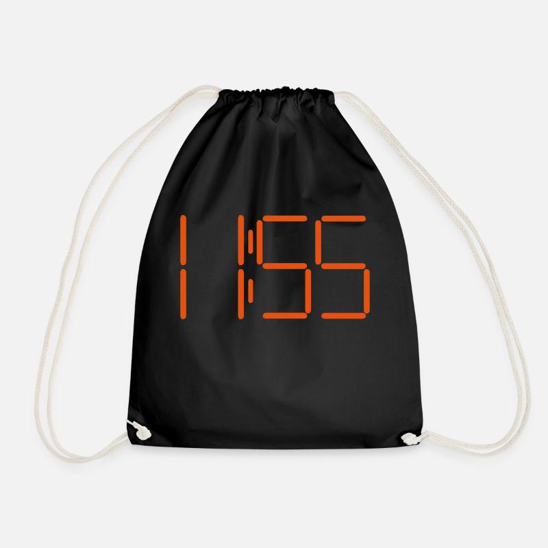 Digital clock 11:55 - Drawstring Bag - black