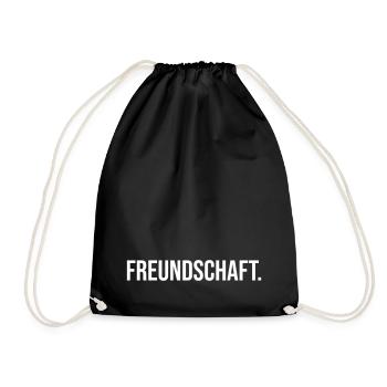 Freundschaft Wort Schwarz weiß Geschenk Idee - Turnbeutel - Schwarz - Vorne