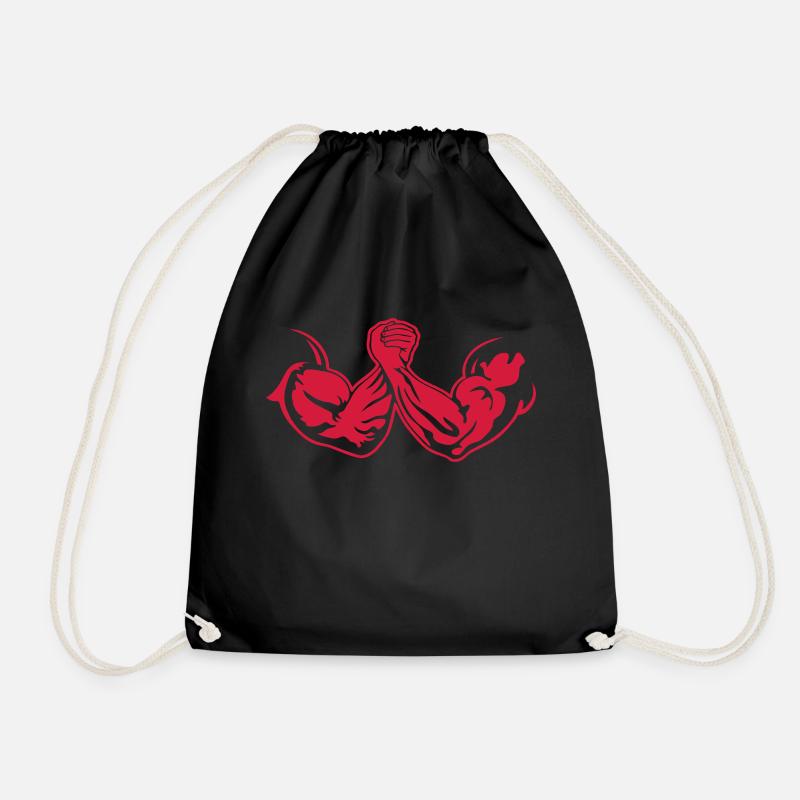 masterfitness_armdruecken_negativ - Drawstring Bag - black