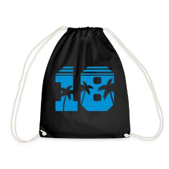 18 palm trees - Drawstring Bag - black - Front