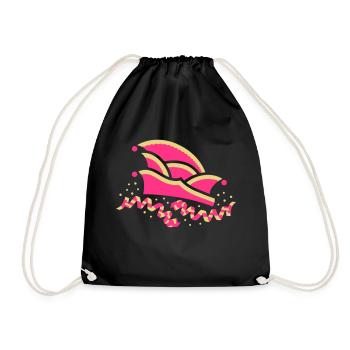 Fool's cap with streamers - Drawstring Bag - black - Front