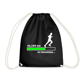 42.195 km in Progress - Drawstring Bag - black - Front