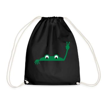 Frog face - Drawstring Bag - black - Front