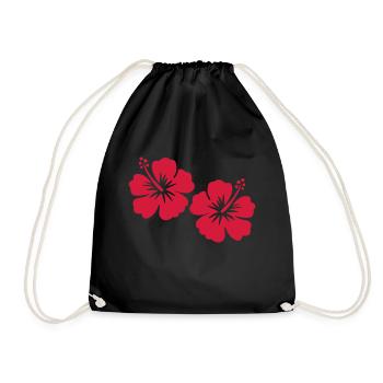Hibiskus - Turnbeutel - Schwarz - Vorne