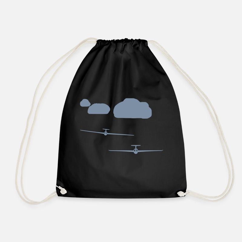 Team of 2 clouds road - Drawstring Bag - black