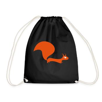 écureuil - Sac de sport léger - noir - Devant