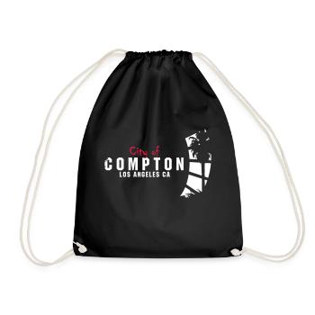 city of compton - Drawstring Bag - black - Front