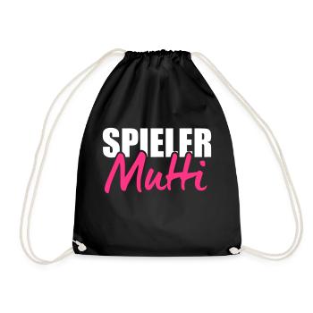 Handball Fussball Tennis Spieler Mutti - Turnbeutel - Schwarz - Vorne