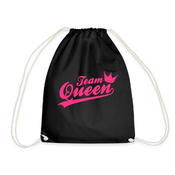 Team Queen - Bridalshower - JGA - Turnbeutel - Schwarz - Vorne