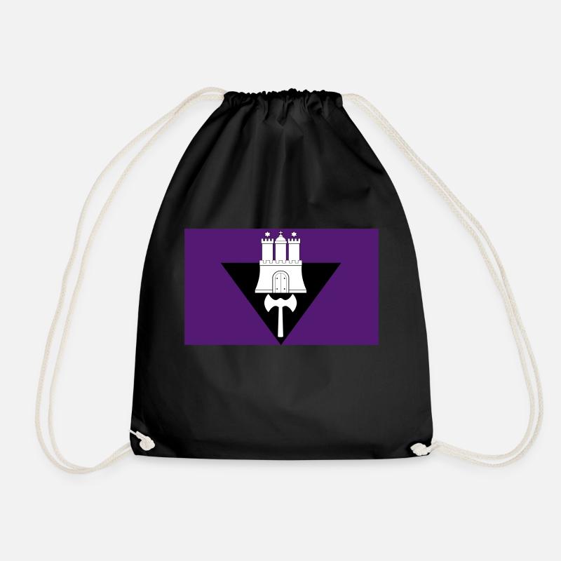 Labrys Lesbian Hamburg Flag - Turnbeutel - Schwarz