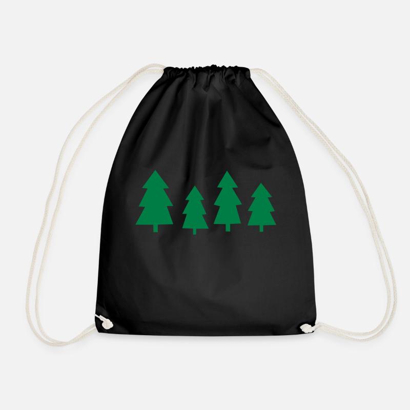 Christmas Trees - Drawstring Bag - black
