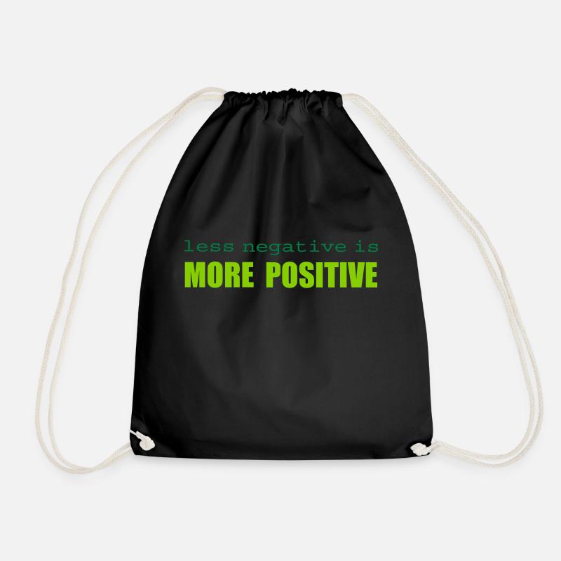 Les Negative Is More Positive Valentine's Day Funny - Drawstring Bag - black