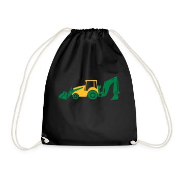 excavator - Drawstring Bag - black - Front