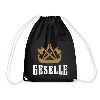 Zimmermann Zeichen Symbol Wappen Geselle Geschenk - Turnbeutel - Schwarz - Vorne