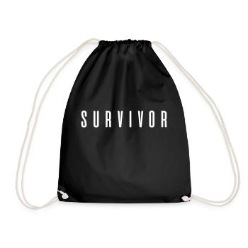 Survivor ! Geschenk Sprüche - Turnbeutel - Schwarz - Vorne