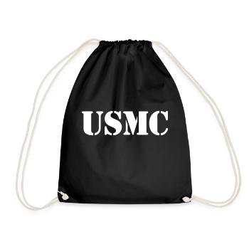 Military USMC - Drawstring Bag - black - Front