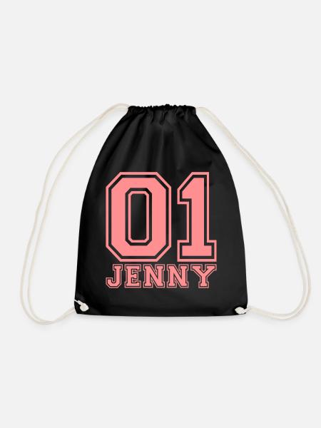 Jenny - Name - Drawstring Bag - black