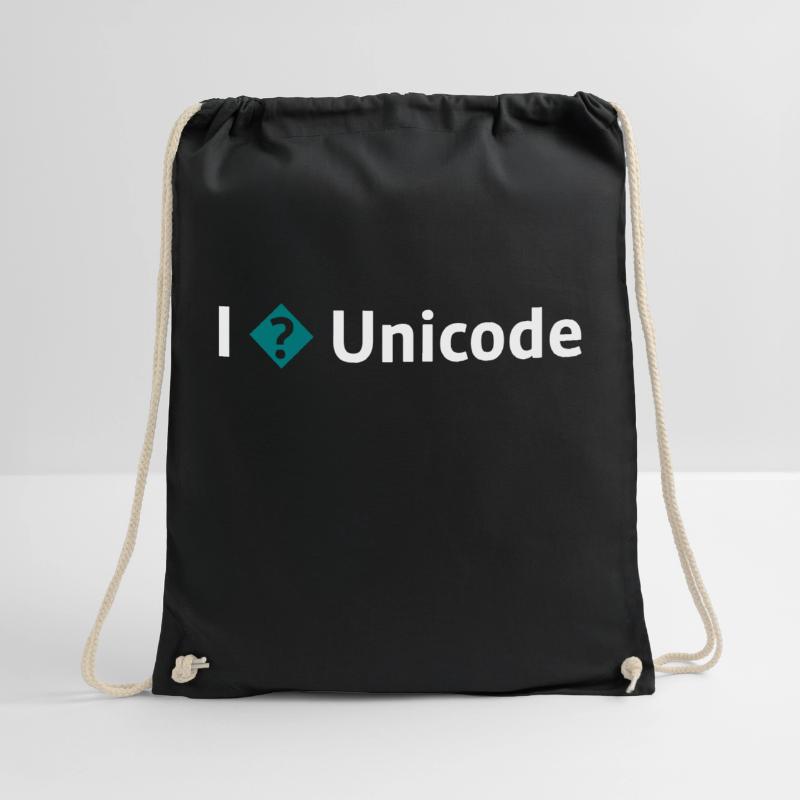 I Love Unicode / I Hate Unicode / I ? Unicode Drawstring Bag