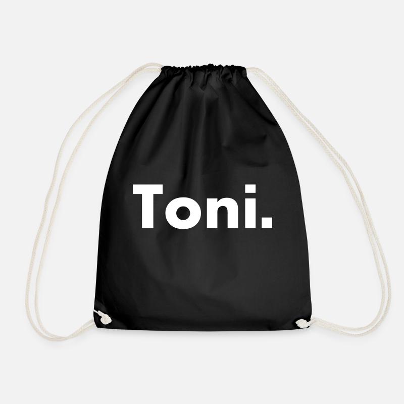 Toni - name - font - Drawstring Bag - black