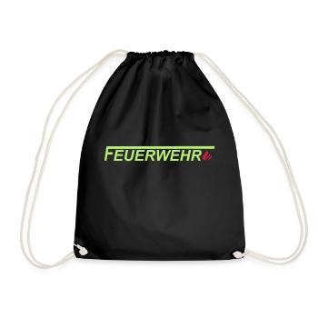 Fire Department logo with a long time F and flame - Drawstring Bag - black - Front