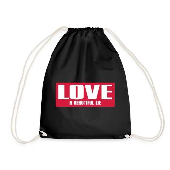 LOVE - A BEAUTIFUL LIE - Drawstring Bag - black - Front