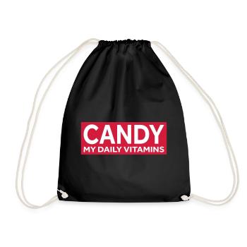CANDY - MY DAILY VITAMINS - Drawstring Bag - black - Front