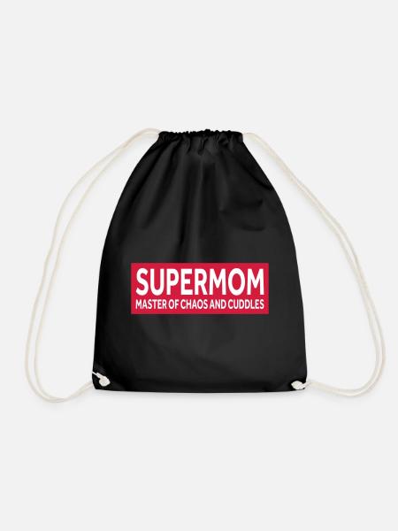 SUPERMOM - MASTER OF CHAOS AND CUDDLES - Turnbeutel - Schwarz