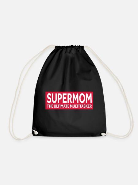 SUPERMOM - THE ULTIMATE MULTITASKER - Drawstring Bag - black