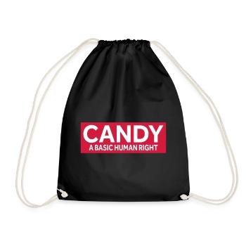 CANDY - A BASIC HUMAN RIGHT - Drawstring Bag - black - Front